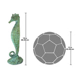 Design Toscano Weathered Seahorse Bronze Garden Statue