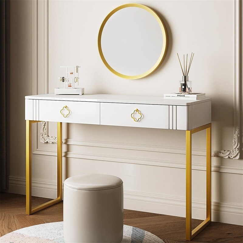 Design White Desk with Drawers