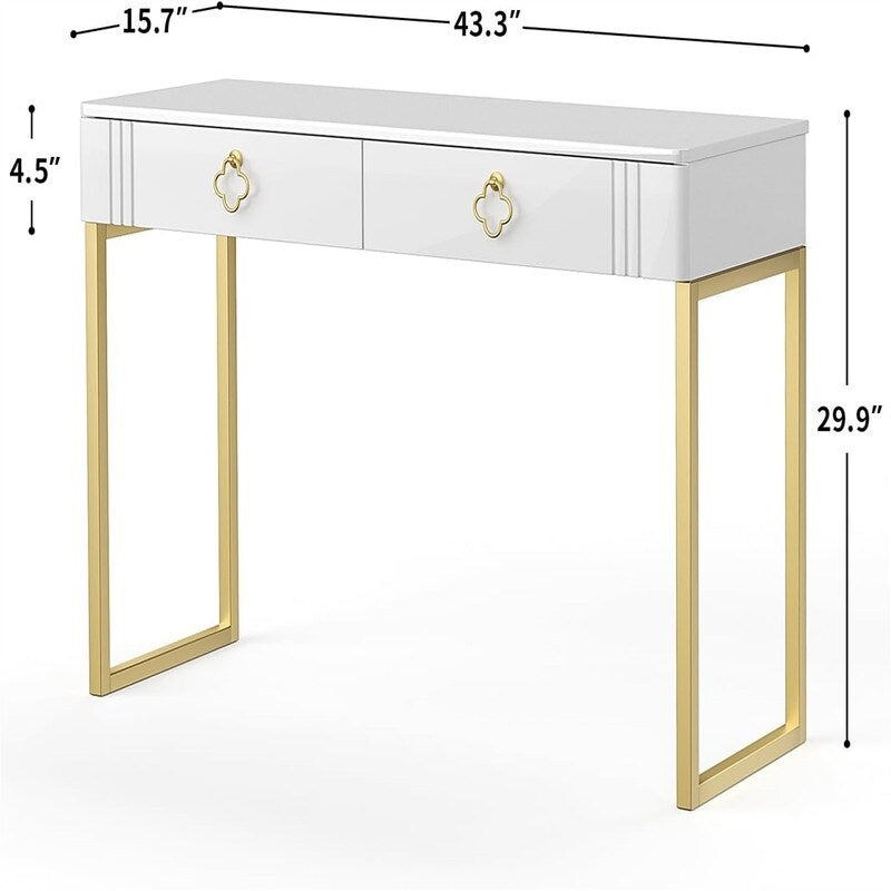 Design White Desk with Drawers