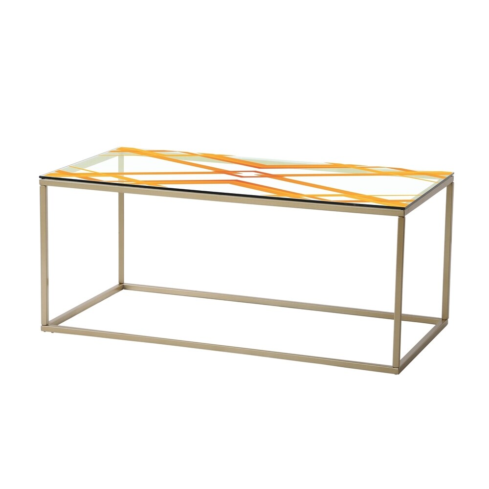 Designart 'Circles & Curves II' Metal Modern Coffee Table