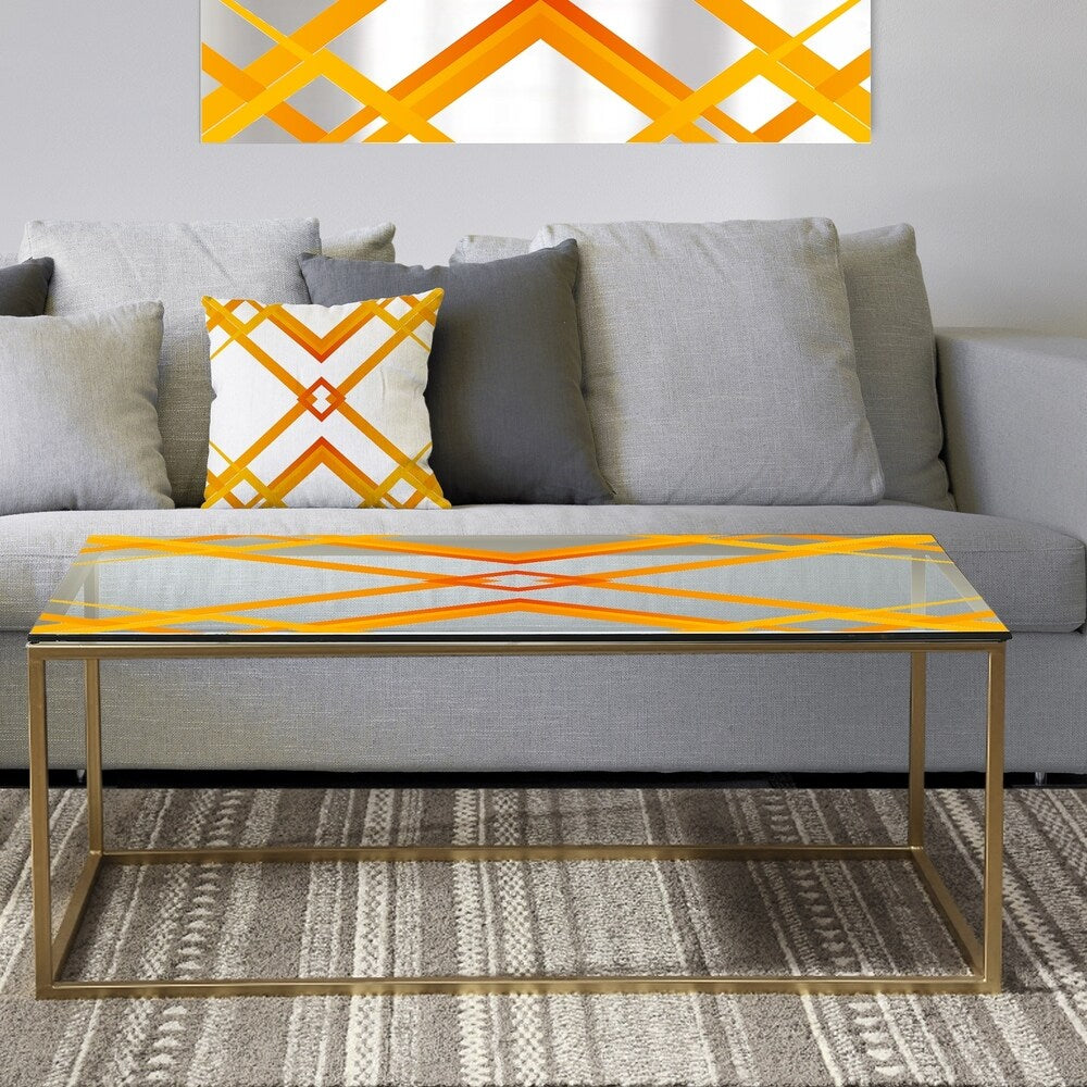 Designart 'Circles & Curves II' Metal Modern Coffee Table
