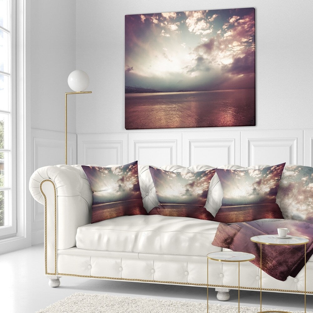 Designart 'Dark Sunset with Dramatic Sky' Seashore Throw Blanket