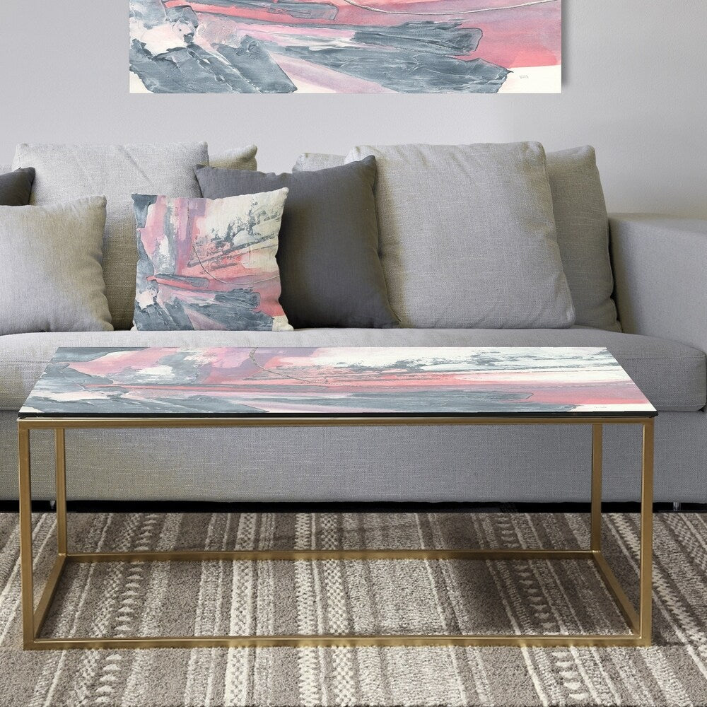 Designart 'Durty Shabby Pink Blush I' Metal Transitional Coffee Table