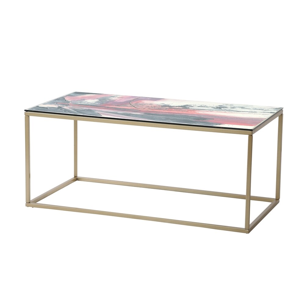 Designart 'Durty Shabby Pink Blush I' Metal Transitional Coffee Table