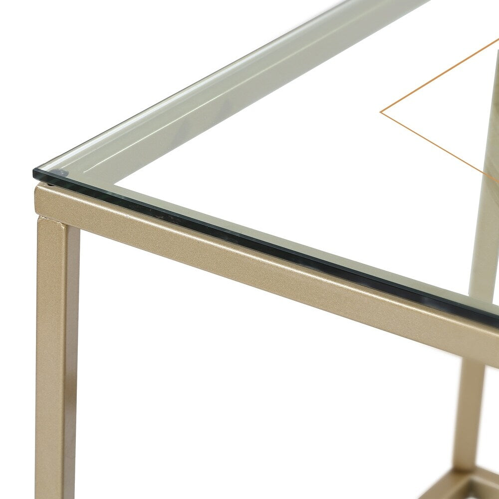 Designart 'Efflorescent Gold Abundance 3' Metal Traditional Coffee Table