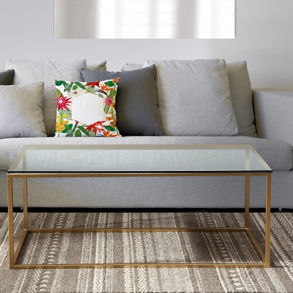 Designart 'Efflorescent Gold Abundance 3' Metal Traditional Coffee Table