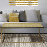 Designart 'Golden Horizontal Lines' Metal Glam Coffee Table