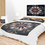 Designart 'Gray Brown Digital Art Fractal Flower' Floral Throw Blanket