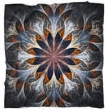 Designart 'Gray Brown Digital Art Fractal Flower' Floral Throw Blanket