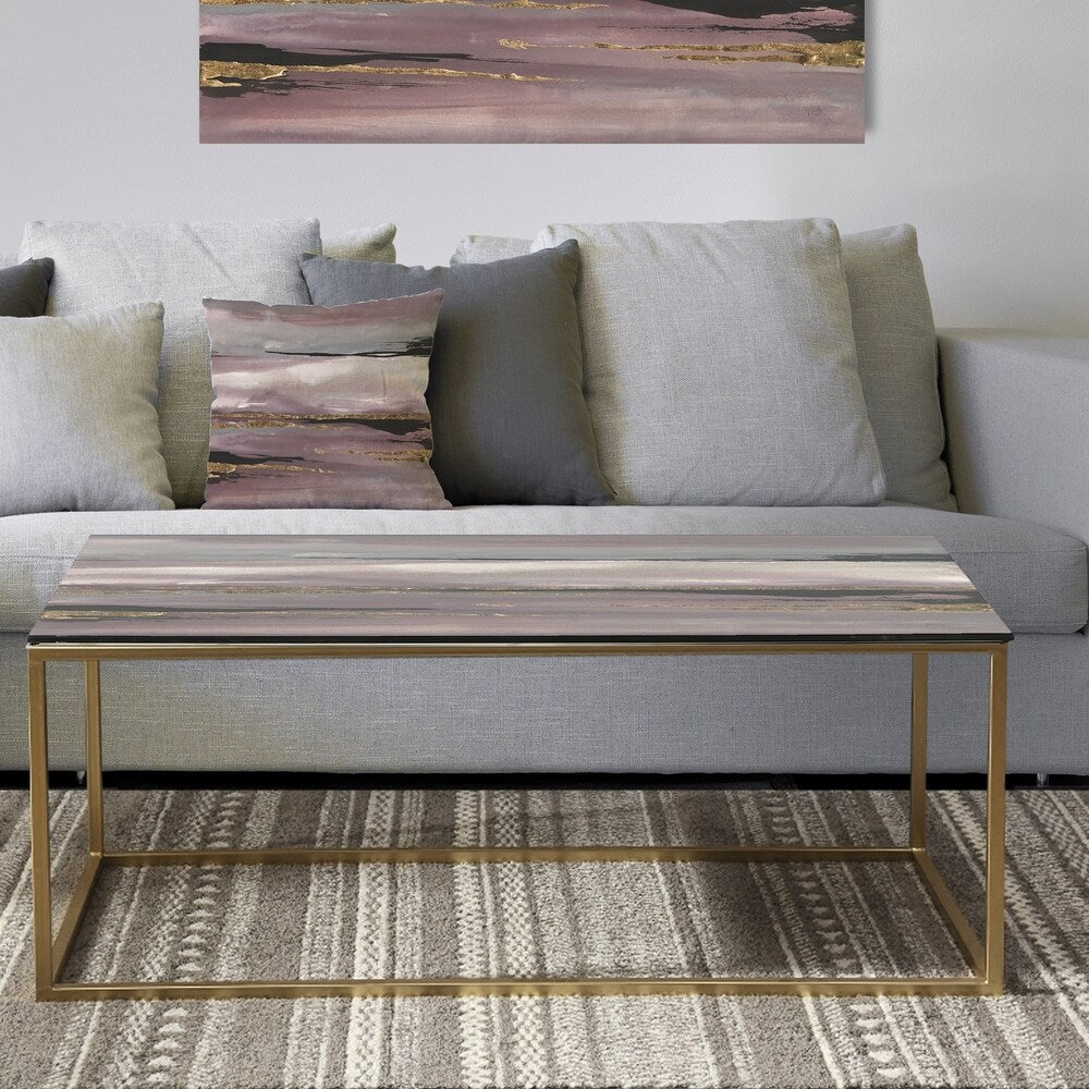 Designart 'Purple Glam Storm III' Metal Shabby Chic Coffee Table