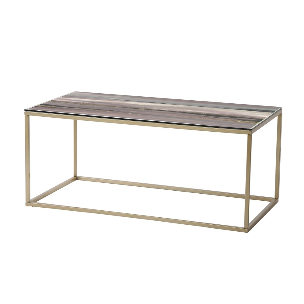 Designart 'Purple Glam Storm III' Metal Shabby Chic Coffee Table