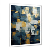Designart " Comfort Of Glory Abstract Expressionism Blue I" Abstract Painting Framed Wall Decor