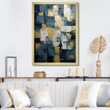 Designart " Comfort Of Glory Abstract Expressionism Blue I" Abstract Painting Framed Wall Decor