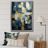 Designart " Comfort Of Glory Abstract Expressionism Blue I" Abstract Painting Framed Wall Decor