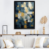 Designart " Comfort Of Glory Abstract Expressionism Blue I" Abstract Painting Framed Wall Decor