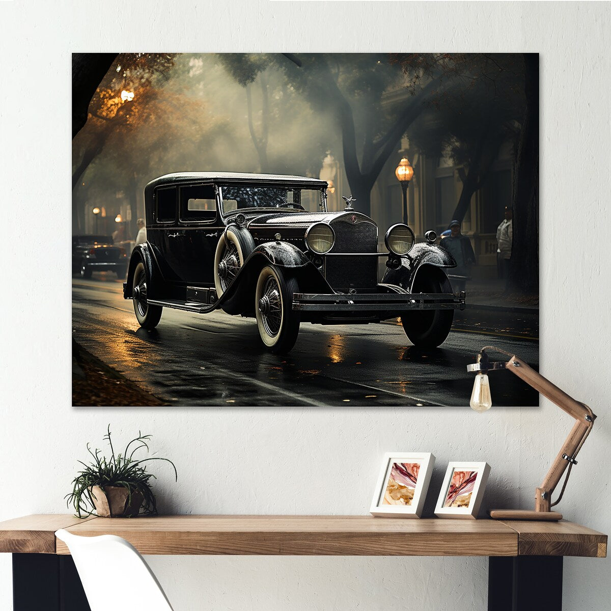 Designart "1950S Car Monochrome Vintage I" Car Vintage Wall Art