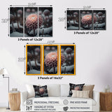 Designart "A Blooming Pink Dahlia Flower In Winter II" Floral Dahlia Canvas Art Print - 3 Panels