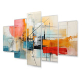 Designart "Abstract Chromatics II" Abstract Collages Metal Art Print Set