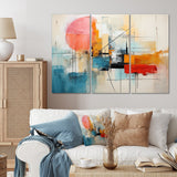 Designart "Abstract Chromatics II" Abstract Collages Metal Art Print Set