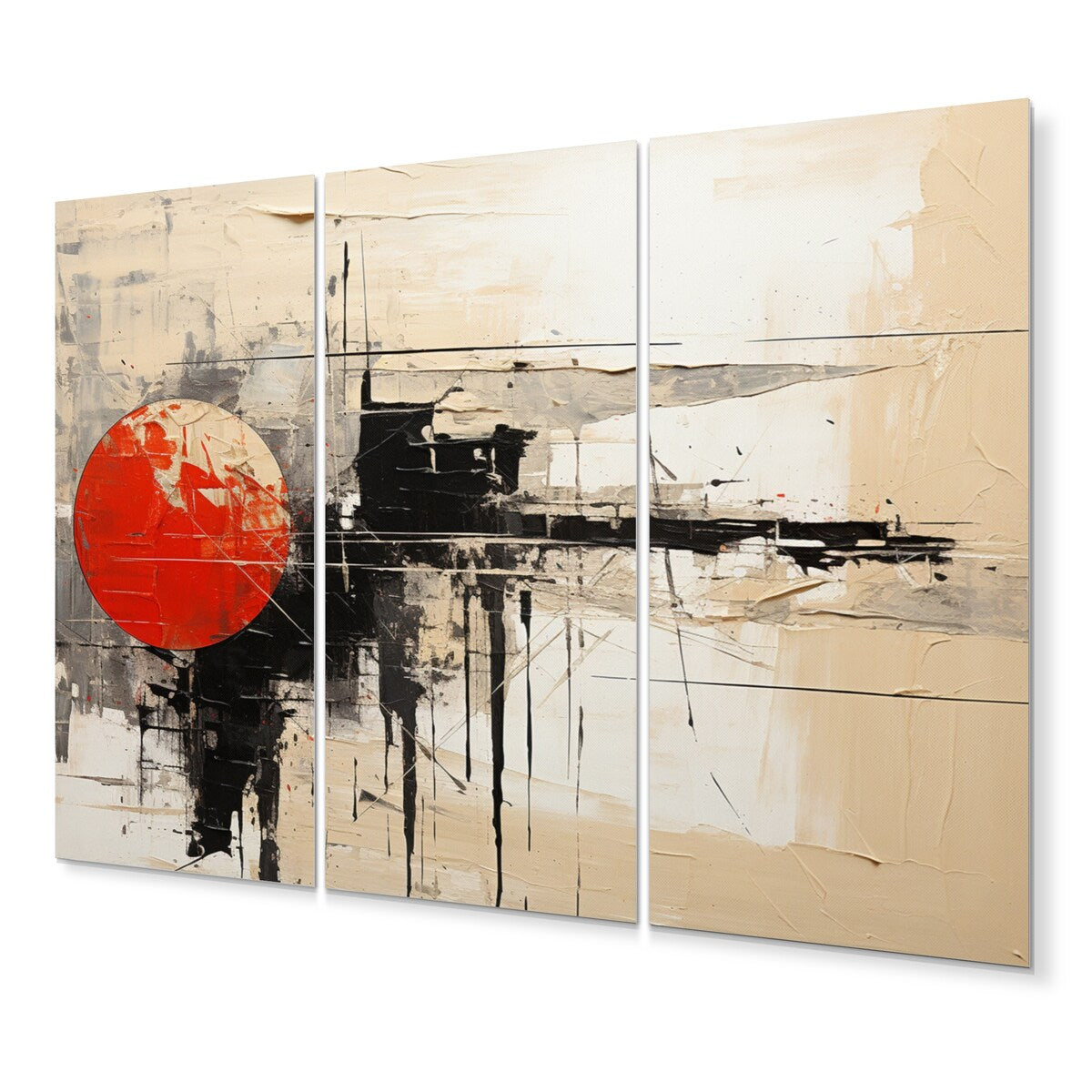 Designart "Abstract Duality III" Abstract Collages Metal Wall Décor Set