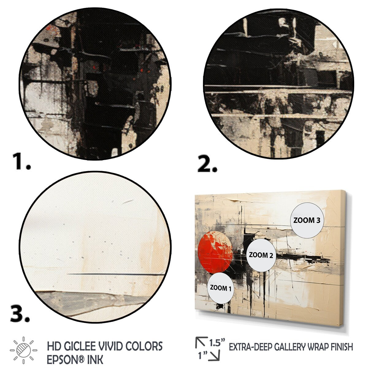 Designart "Abstract Duality III" Abstract Collages Metal Wall Décor Set