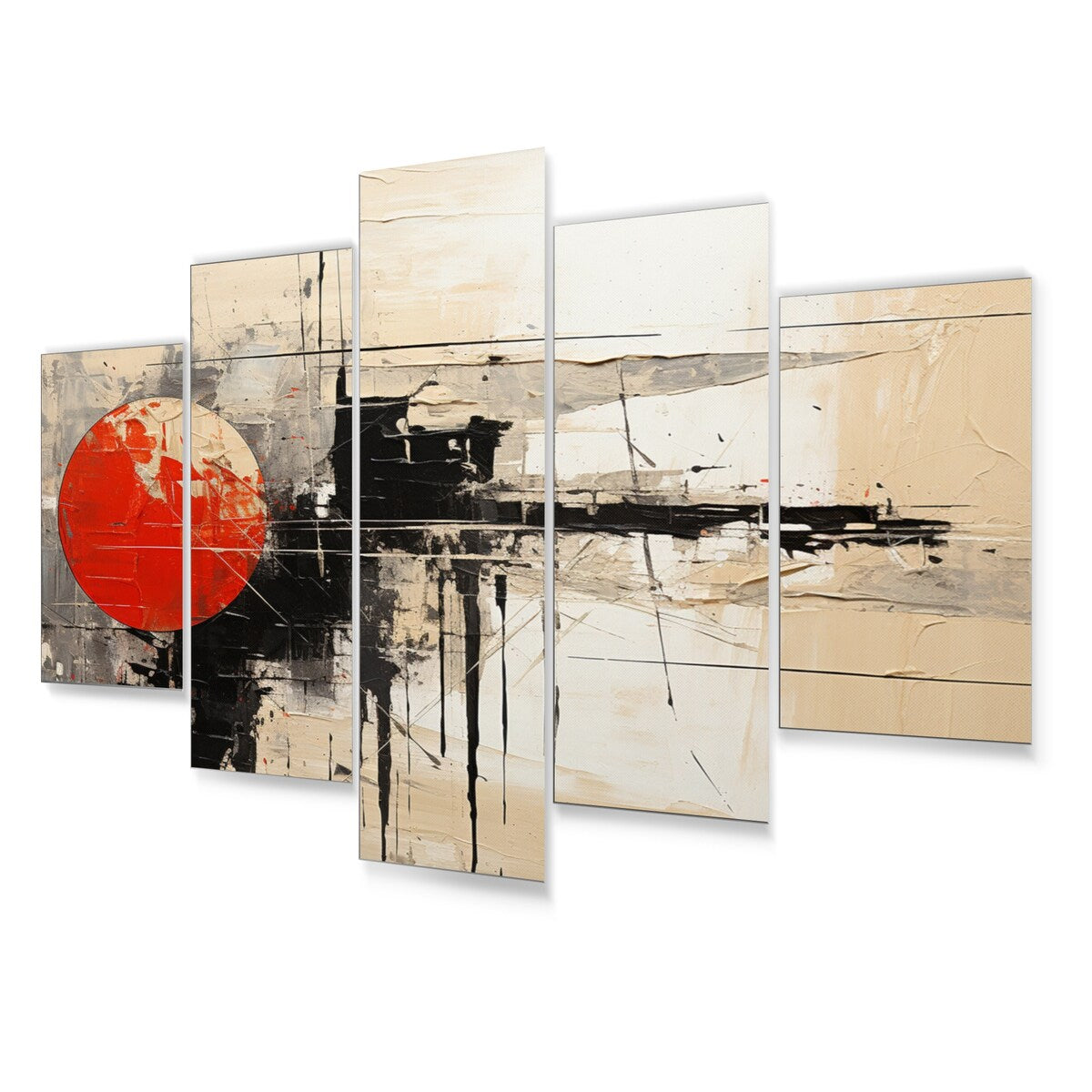 Designart "Abstract Duality III" Abstract Collages Metal Wall Décor Set