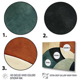 Designart "Abstract Echoes Swirls I" Green Abstract Collages Set Of 5 - Modern Oversized Canvas Art Print For Home Decor