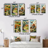Designart "Abstract Landscape Of Road To Rustic Mountains V" Abstract Landscape Canvas Set Of 3 - For Living Room Decor