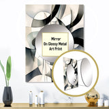 Designart "Abstract Neutral XIII" Modern Geometric Mirror Black - Modern Large Mirror Wall Art For Bathroom