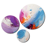 Designart "Abstract Paint Strokes" Romantic Landscape Metal Art Print Set