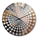 Designart "Abstract Pink and Gold Liquid ink circles III" Abstract Shapes Clocks Modern Wall Clocks For Hallway Décor
