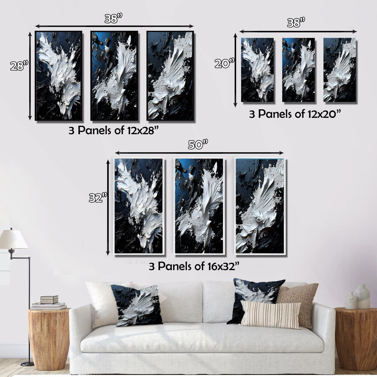 Designart "Abstract River Of Euphoria III" Abstract Painting Wall Art Set Of 3 - Modern Gallery Set For Office Decor