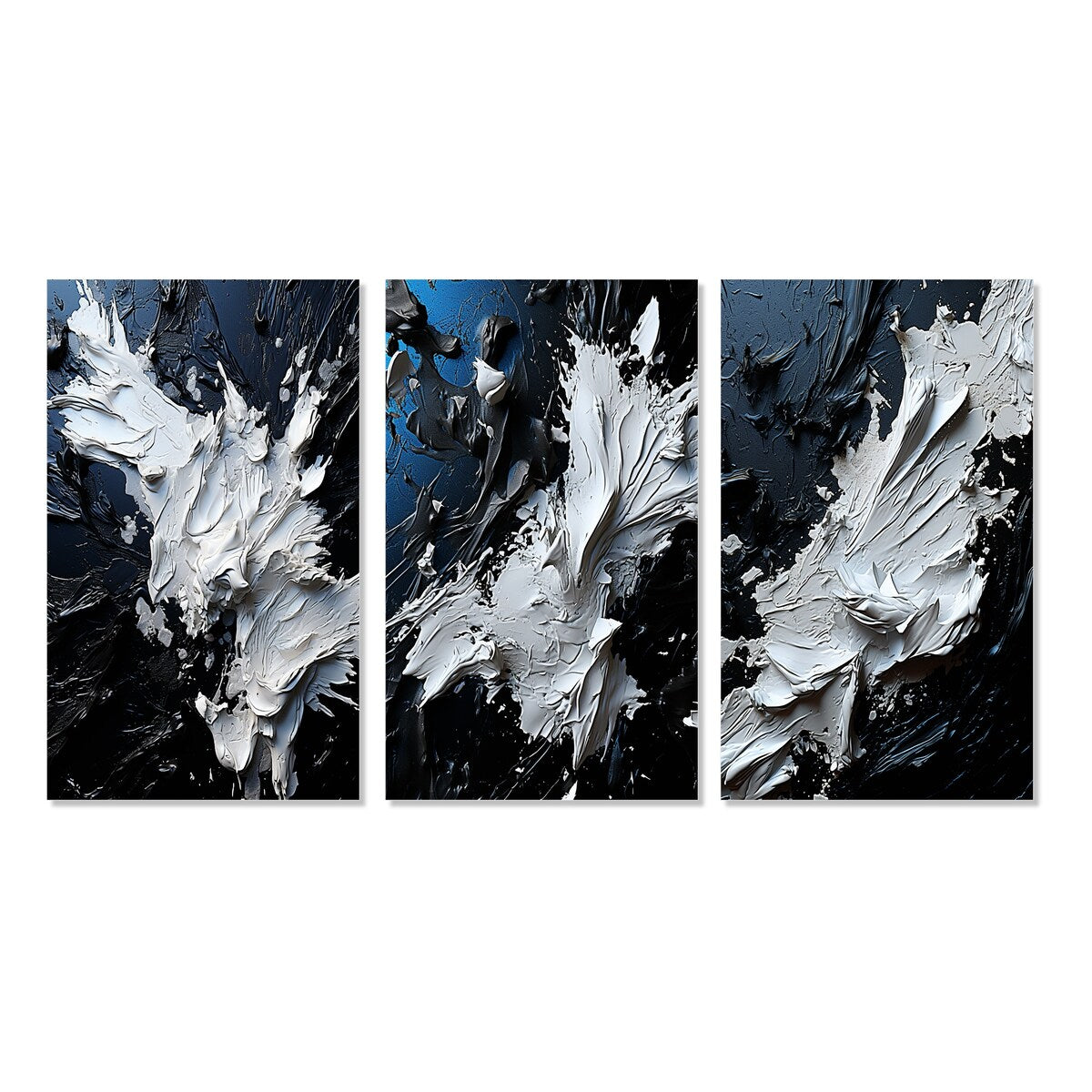 Designart "Abstract River Of Euphoria III" Abstract Painting Wall Art Set Of 3 - Modern Gallery Set For Office Decor