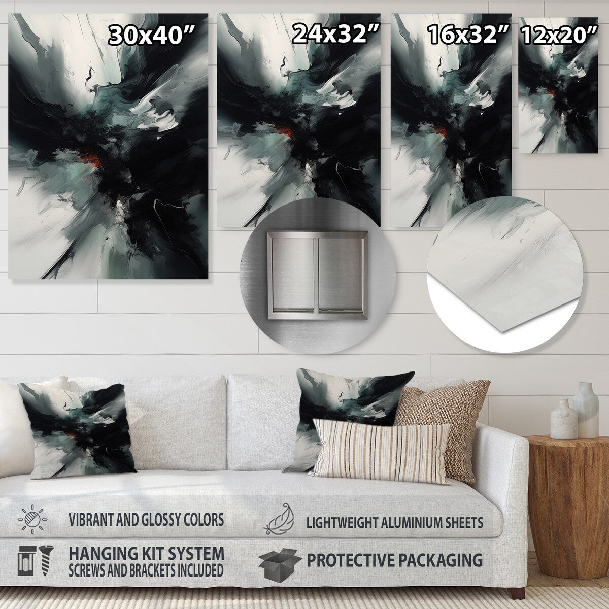 Designart "Abstracted Liquid Movements II" Abstract Liquid Ink Metal Wall Art