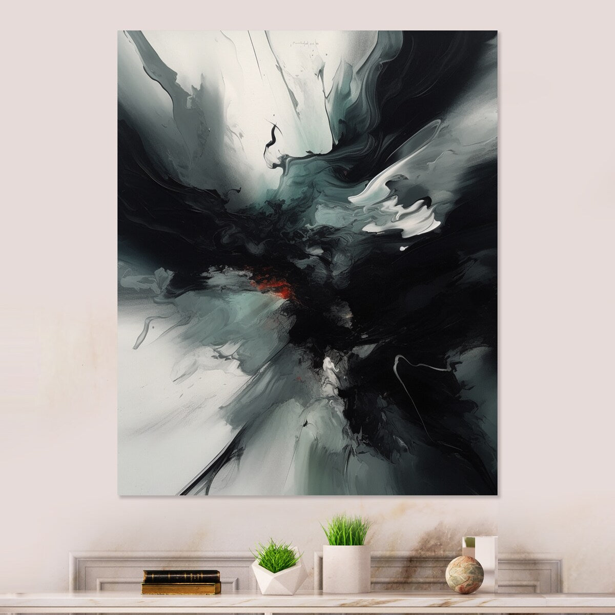 Designart "Abstracted Liquid Movements II" Abstract Liquid Ink Metal Wall Art