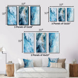 Designart "Aerial View Of Artic Glacier Landscape V" Glacier Wall Art Set Of 3 Country Canvas Set For Living Room Decor