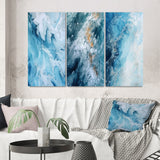 Designart "Aerial View Of Artic Glacier Landscape V" Glacier Wall Art Set Of 3 Country Canvas Set For Living Room Decor