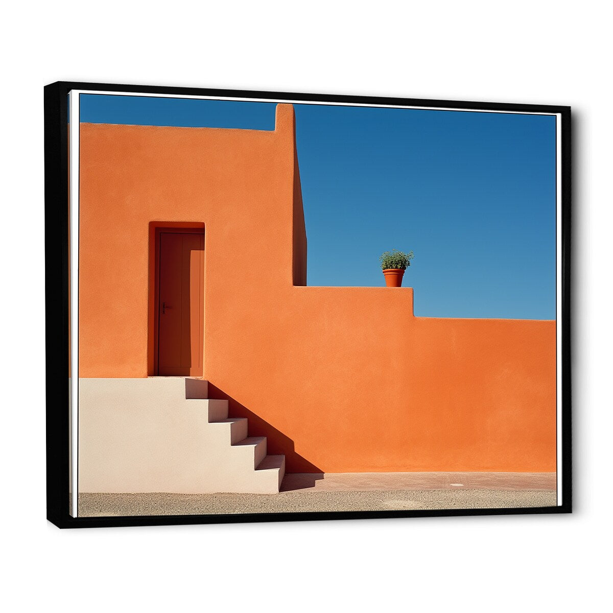 Designart "Africa Scenery Minimalism Photo I" Africa Framed Canvas Art Print