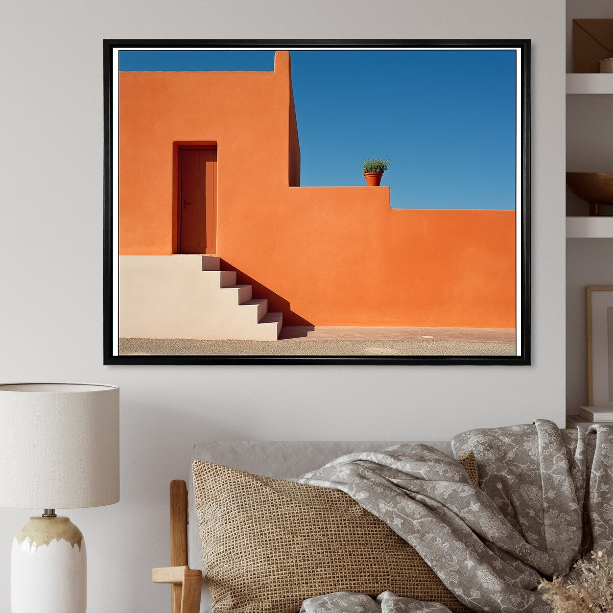 Designart "Africa Scenery Minimalism Photo I" Africa Framed Canvas Art Print
