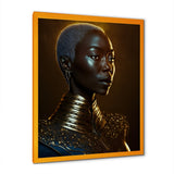 Designart "African American Woman Traditional Clothes III" African American Woman Framed Wall Art Living Room