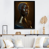 Designart "African American Woman Traditional Clothes III" African American Woman Framed Wall Art Living Room