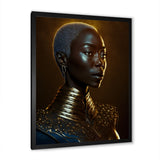 Designart "African American Woman Traditional Clothes III" African American Woman Framed Wall Art Living Room
