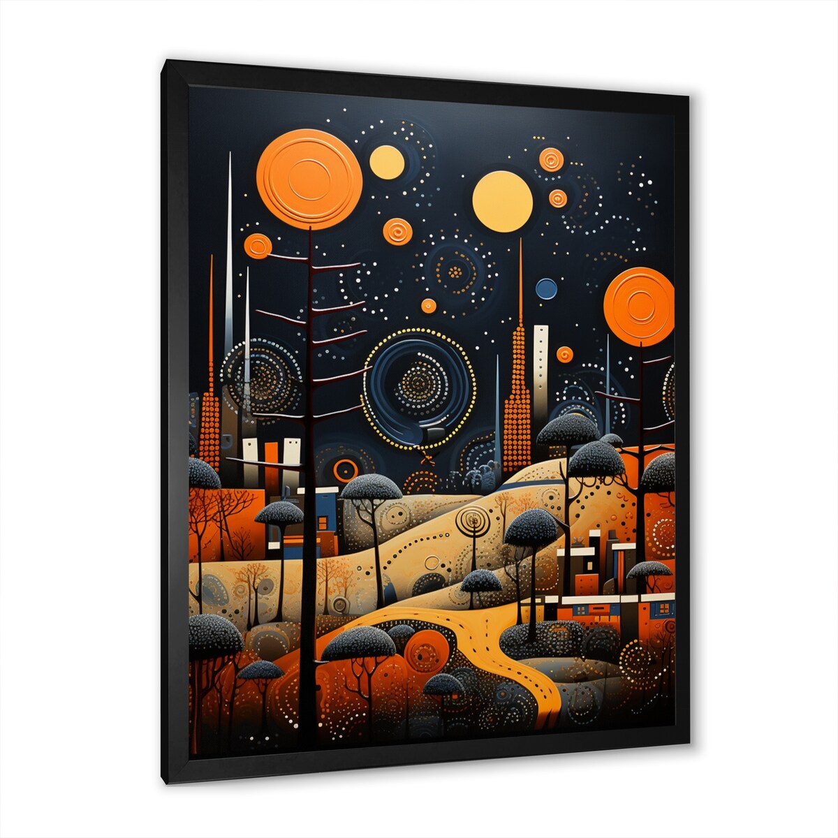 Designart "African Tribal Rhythms Pastoral III" African Tribal Framed Canvas Prints