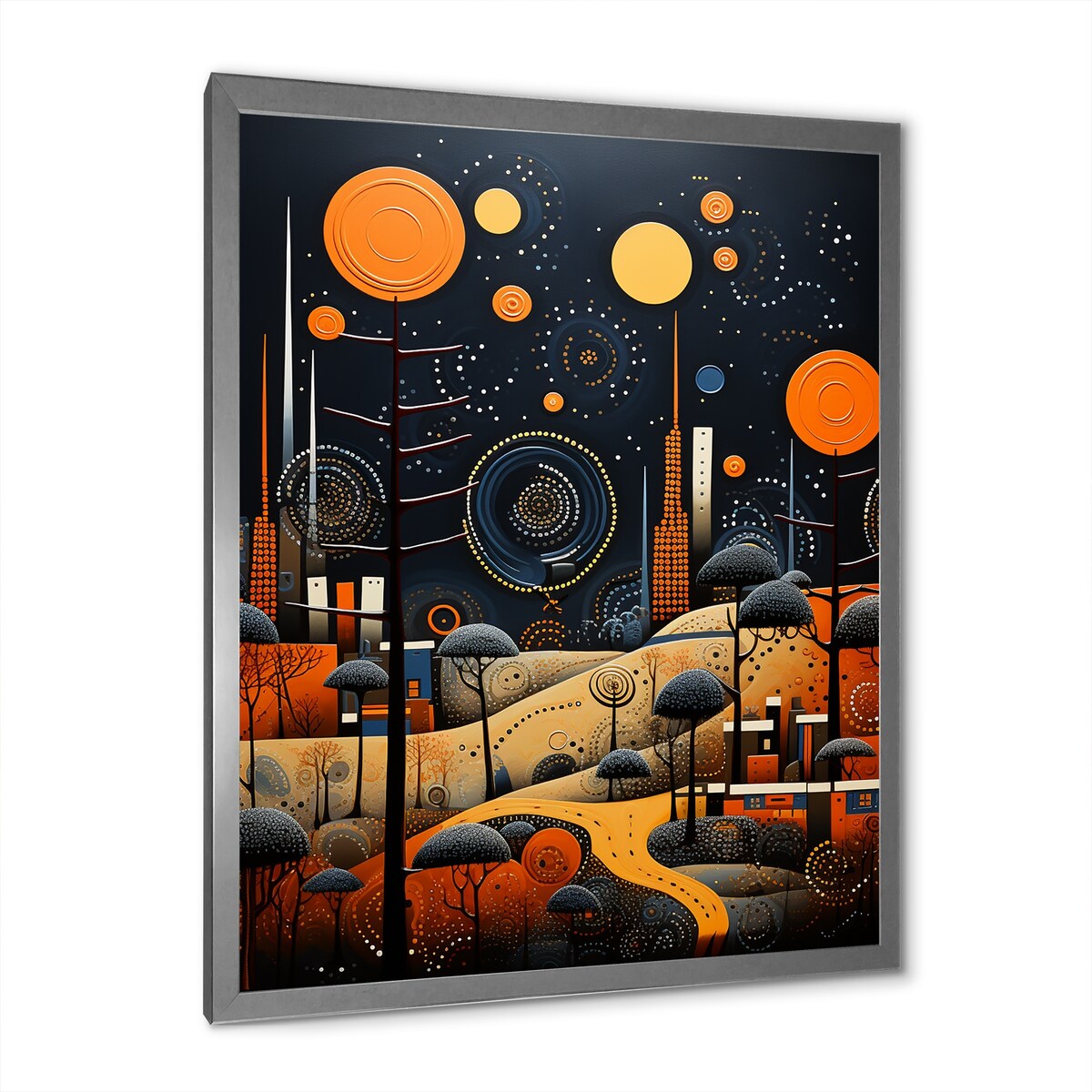 Designart "African Tribal Rhythms Pastoral III" African Tribal Framed Canvas Prints