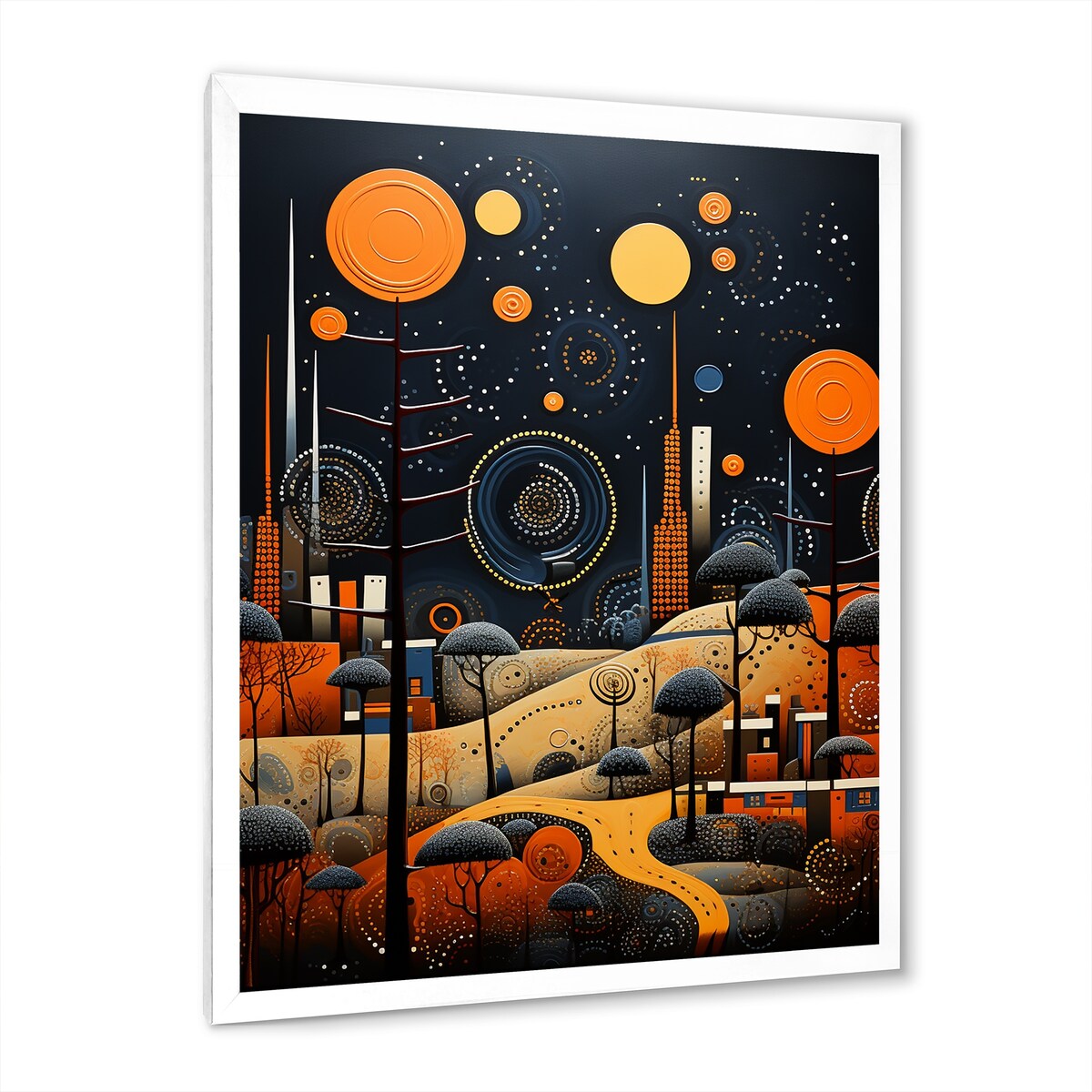 Designart "African Tribal Rhythms Pastoral III" African Tribal Framed Canvas Prints