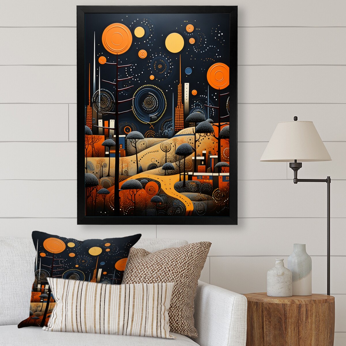 Designart "African Tribal Rhythms Pastoral III" African Tribal Framed Canvas Prints