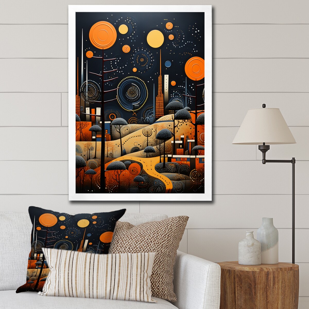 Designart "African Tribal Rhythms Pastoral III" African Tribal Framed Canvas Prints