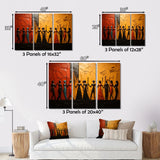Designart "African Tribal Rhythms VIII" African Tribes Canvas Wall Art Set