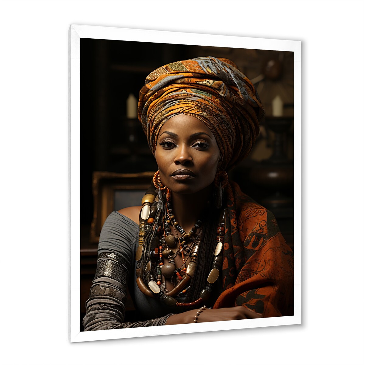 Designart "African Woman Poetry II" African American Art Framed Wall Art Living Room
