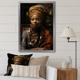Designart "African Woman Poetry II" African American Art Framed Wall Art Living Room